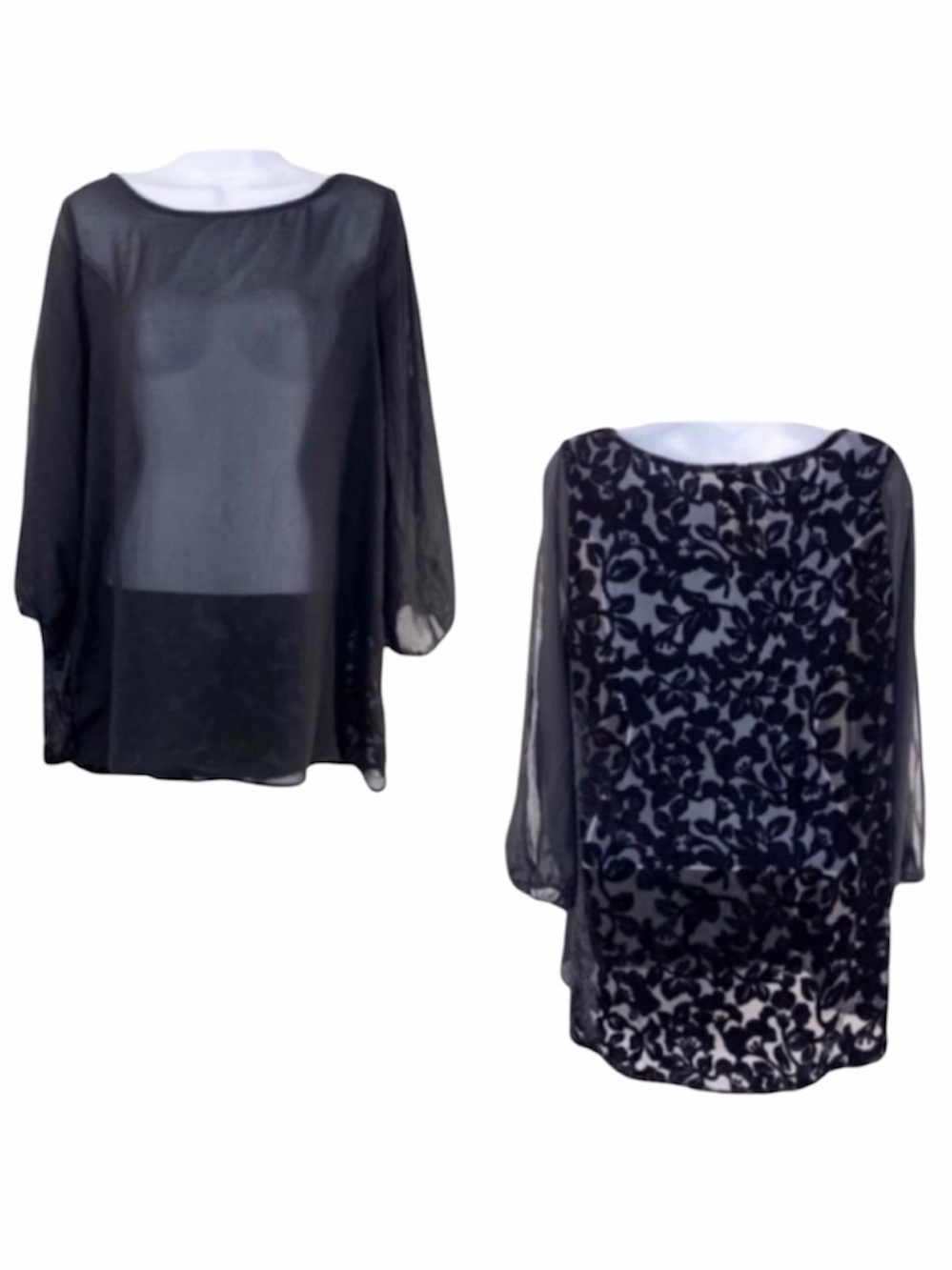 RECKLESS ANGEL velvet open sleeves tunic blouse top NEW